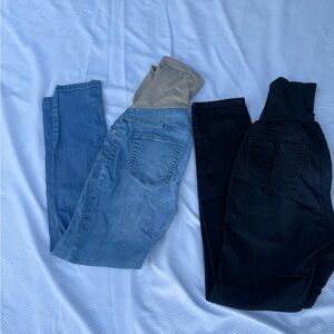 Maternity ..Indigo Blue Women's Denim Jeans in Light and Dark Shades Maternity.
